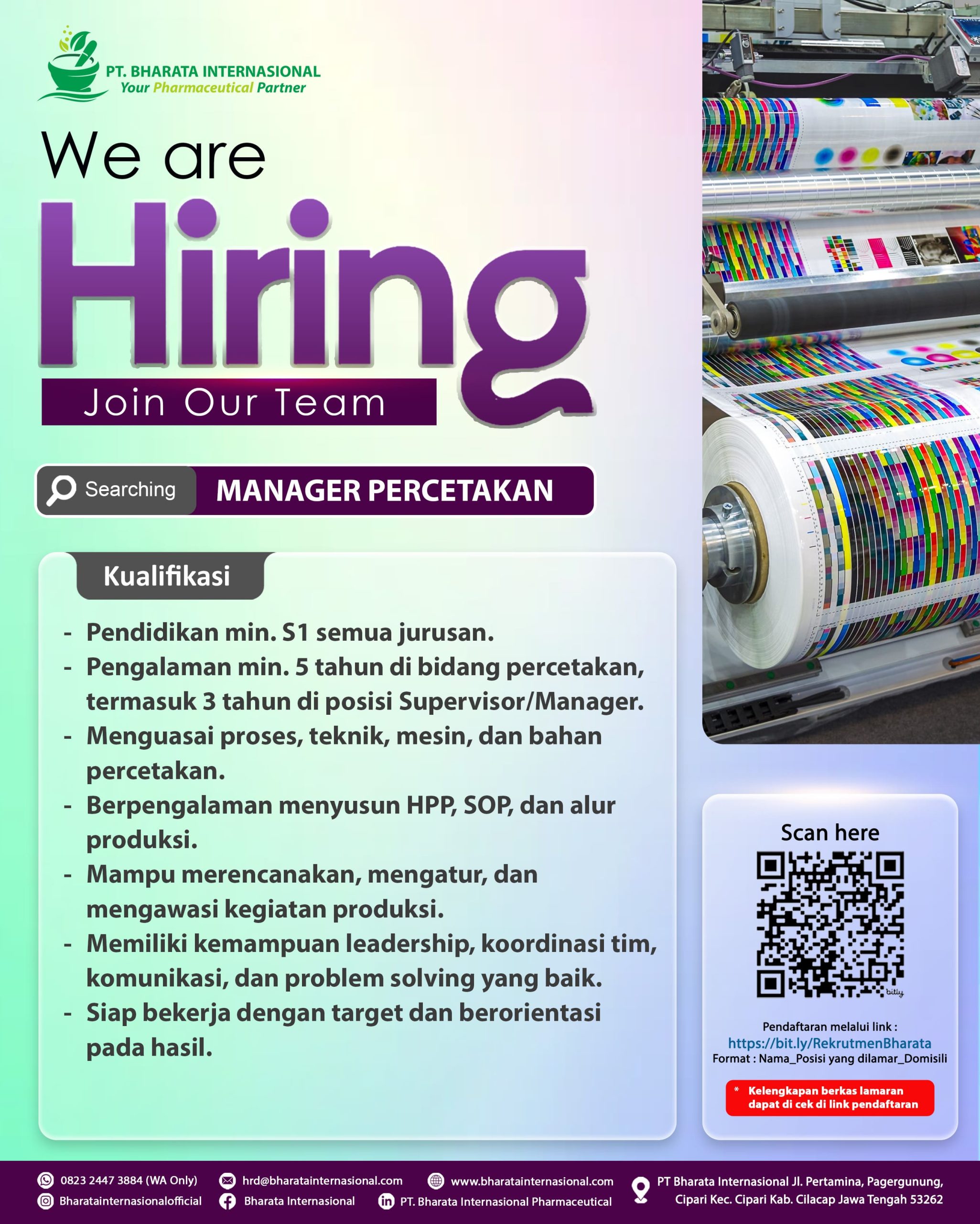 MANAGER PERCETAKAN